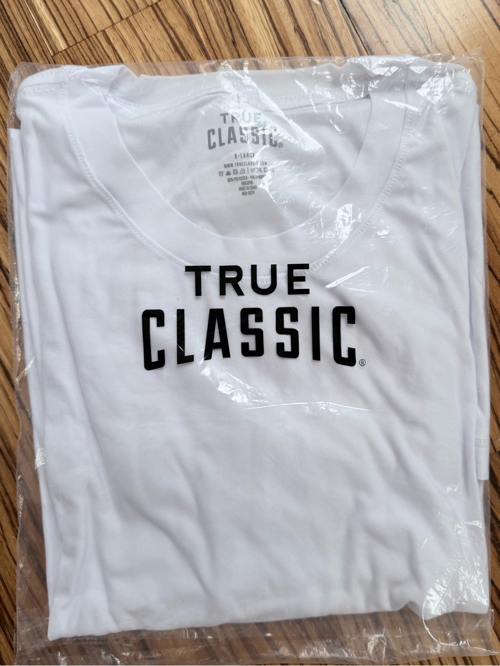 True Classic Men's White Logo Short Sleeve Tee